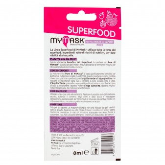MyMask Superfood Pure Maschera Purificante e Rivitalizzante - Confezione da 1 maschera monouso