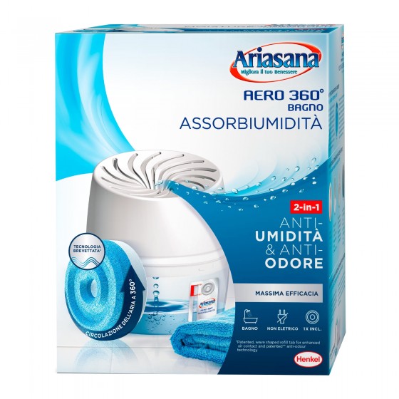 Ariasana Aero 360° Bagno Assorbiumidità e Anti Odore Non Elettrico - Ariasana Aero 360° Bagno Assorbiumidità e Anti Odore Non Elettrico -