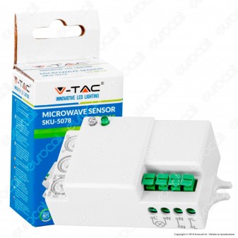 V-Tac VT-8018 Sensore di Movimento a Microonde per Lampadine - SKU