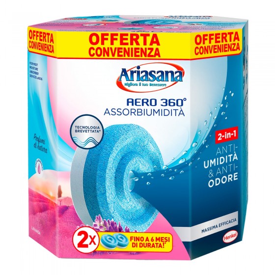 Ariasana Tab 2in1 Assorbiumidità e Anti Odore Lavanda per Aero 360° - Ariasana Tab 2in1 Assorbiumidità e Anti Odore Lavanda per Aero 360° -