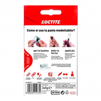 Loctite Kintsuglue Pasta Modellabile Flessibile Nera - Confezione con