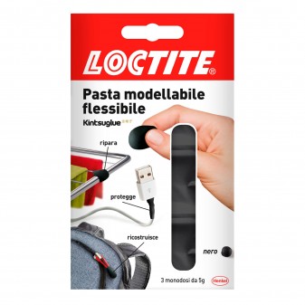 Loctite Kintsuglue Pasta Modellabile Flessibile Nera - Confezione con