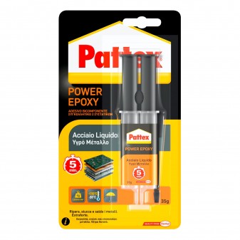 Pattex Power Epoxy Acciaio Liquido Adesivo Bicomponente - Flacone da