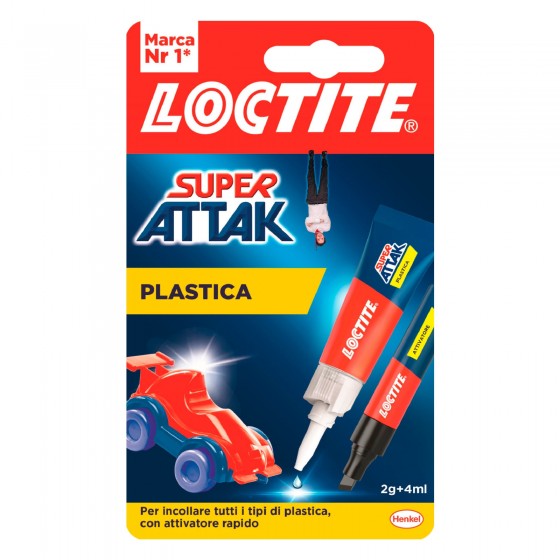 Loctite Super Attak Plastica - Blister con 1 Attivatore Flacone da 2g Loctite Super Attak Plastica - Blister con 1 Attivatore Flacone da 2g