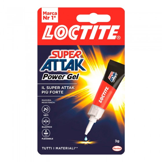 Loctite Super Attak Power Gel Adesivo per Materiali Flessibili - Loctite Super Attak Power Gel Adesivo per Materiali Flessibili -