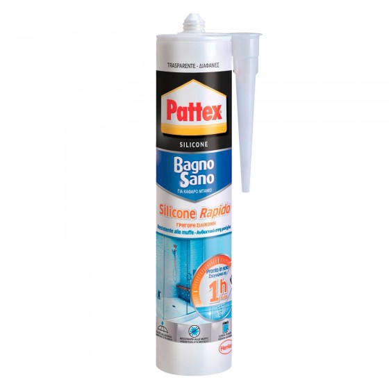 Pattex Bagno Sano Silicone Rapido - Flacone da 300ml Pattex Bagno Sano Silicone Rapido - Flacone da 300ml