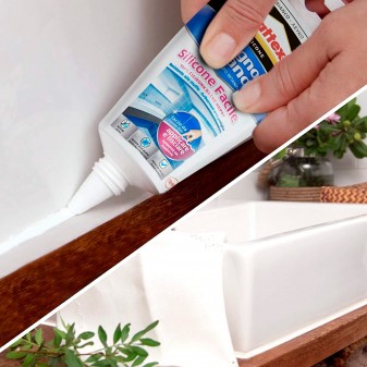 Pattex Bagno Sano Silicone Facile Resistente alle Muffe - Flacone da