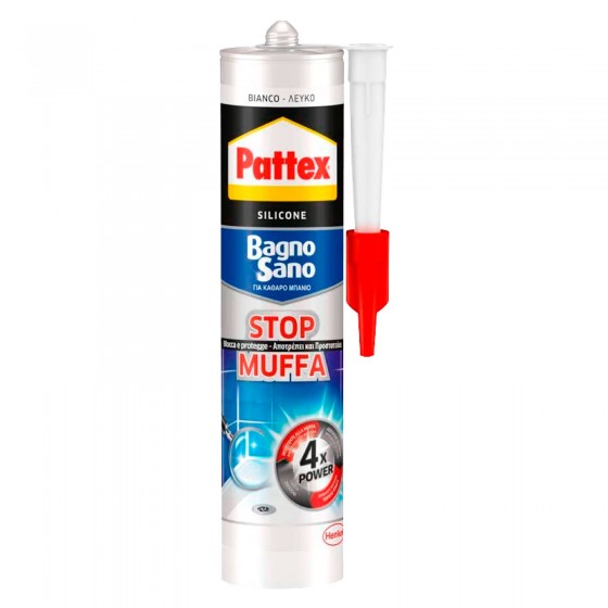 Pattex Bagno Sano Stop Muffa Silicone Bianco con Applicatore - Pattex Bagno Sano Stop Muffa Silicone Bianco con Applicatore -