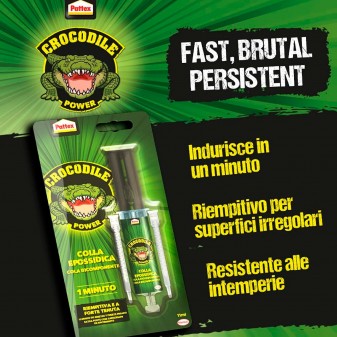 Pattex Crocodile Power Colla Epossidica Bicomponente Trasparente con