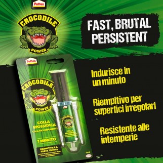 Pattex Crocodile Power Colla Epossidica Bicomponente Trasparente con