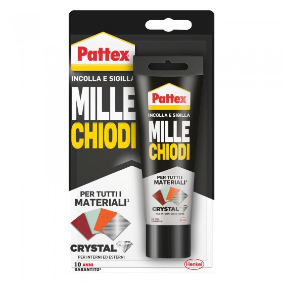 Pattex Mille Chiodi Crystal Adesivo Sigillante per Vetri e Specchi - Flacone da 90g Pattex Mille Chiodi Crystal Adesivo Sigillante per Vetri e Specchi - Flacone da 90g