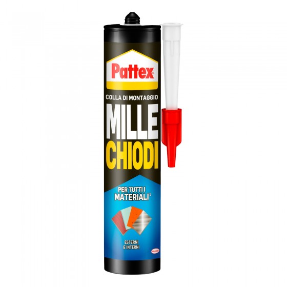 Pattex Mille Chiodi Esterni e Interni Colla di Montaggio con Applicatore - Flacone da 450g Pattex Mille Chiodi Esterni e Interni Colla di Montaggio con Applicatore - Flacone da 450g