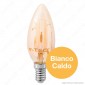 Immagine 2 - V-Tac VT-1982 Lampadina LED E14 4W Candela Filamento in Vetro Ambrato