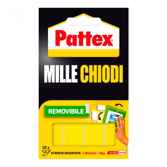 Pattex Mille Chiodi Removibile Strisce Biadesive - Confezione da 10 Pezzi Pattex Mille Chiodi Removibile Strisce Biadesive - Confezione da 10 Pezzi