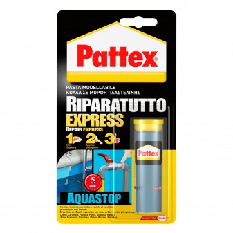 Pattex Riparatutto Express Aquastop Adesivo Epossidico in Pasta Modellabile Impermeabile - Flacone da 48g