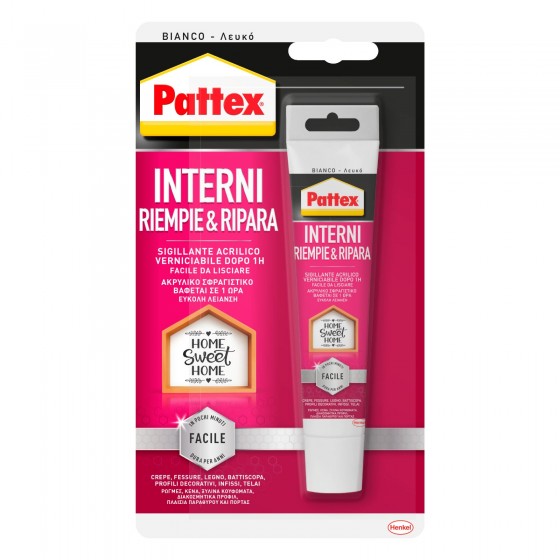 Pattex Interni Riempie e Ripara Sigillante Acrilico - Flacone da 50ml Pattex Interni Riempie e Ripara Sigillante Acrilico - Flacone da 50ml