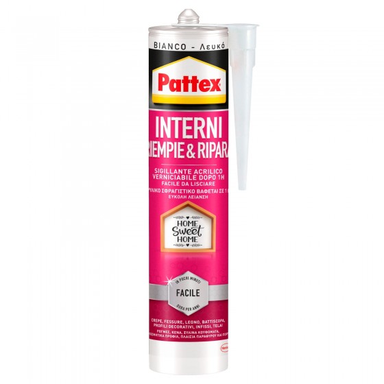 Pattex Interni Riempie e Ripara Sigillante Acrilico con Applicatore - Pattex Interni Riempie e Ripara Sigillante Acrilico con Applicatore -
