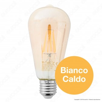 V-Tac VT-1968 Lampadina LED E27 8W Bulb ST64 Filamento - SKU 4421