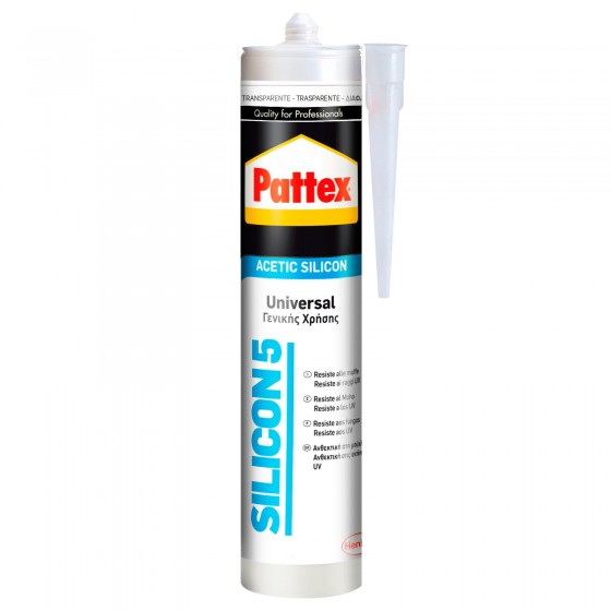 Pattex Silicon5 Trasparente Silicone Acetico Universale con Pattex Silicon5 Trasparente Silicone Acetico Universale con