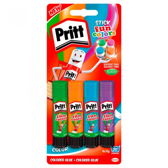 Pritt Stick Fun Colors Colla Colorata - 4 Stick da 10g Pritt Stick Fun Colors Colla Colorata - 4 Stick da 10g