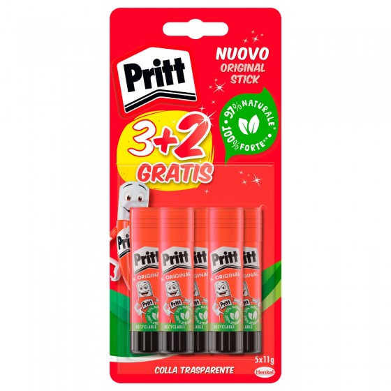 Pritt Original Stick Colla Trasparente - Confezione da 5 Flaconi Pritt Original Stick Colla Trasparente - Confezione da 5 Flaconi