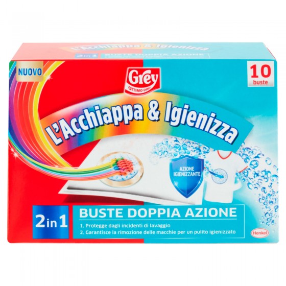 Grey L'Acchiappa & Igienizza 2in1 per Lavatrice Bucato Misto - Grey L'Acchiappa & Igienizza 2in1 per Lavatrice Bucato Misto -
