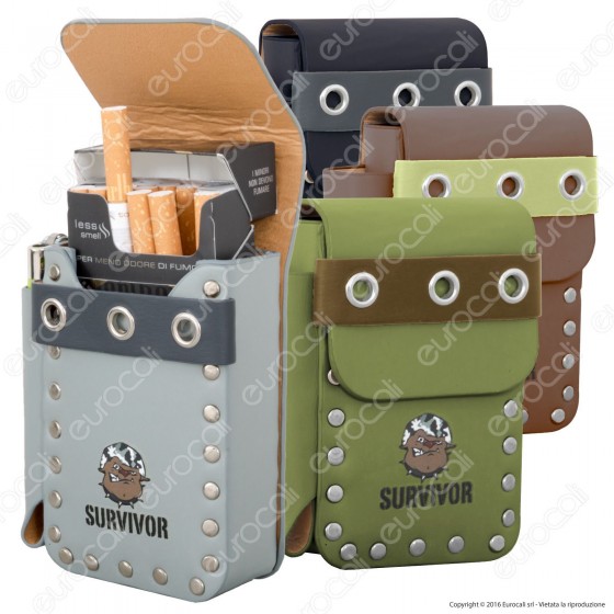 ChillingTime Survivor Porta Pacchetto in Eco Pelle con Porta ChillingTime Survivor Porta Pacchetto in Eco Pelle con Porta