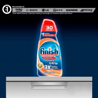 Finish PowerGel Tutto in 1 Max Anti-Odore per Lavastoviglie - Flacone