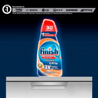 Finish PowerGel Tutto in 1 Max Anti-Odore per Lavastoviglie - Flacone