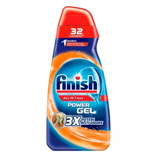 Finish PowerGel Tutto in 1 Max Anti-Odore per Lavastoviglie - Flacone