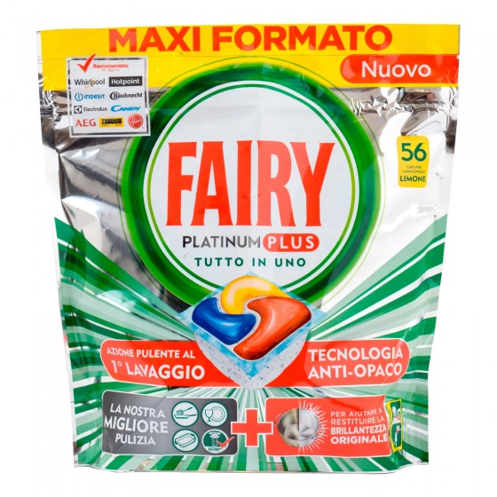 Fairy Platinum Plus Detersivo in Capsule per Lavastoviglie al Limone Fairy Platinum Plus Detersivo in Capsule per Lavastoviglie al Limone