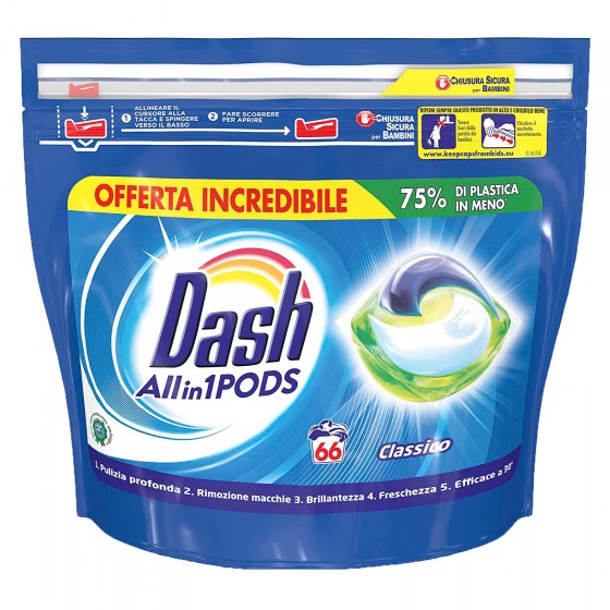Dash Pods All in One Detersivo in Capsule per Lavatrice - Confezione Dash Pods All in One Detersivo in Capsule per Lavatrice - Confezione
