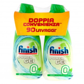 Finish PowerGel 0% per Lavastoviglie - 2 Flaconi da 900ml