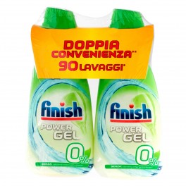 Finish PowerGel 0% per Lavastoviglie - 2 Flaconi da 900ml