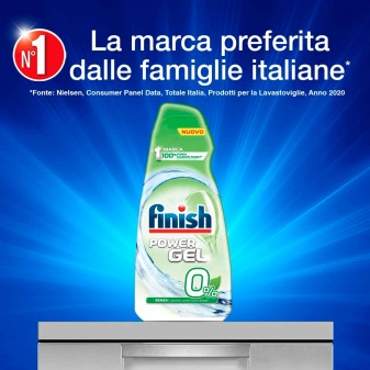 Finish PowerGel 0% per Lavastoviglie - 2 Flaconi da 900ml