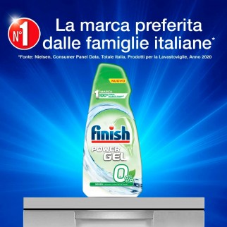 Finish PowerGel 0% per Lavastoviglie - 2 Flaconi da 900ml