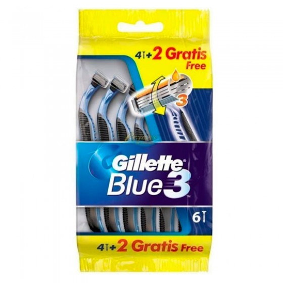 Gillette Blue3 Rasoio Uomo Usa e Getta 3 Lame - Confezione da 6 Pezzi Gillette Blue3 Rasoio Uomo Usa e Getta 3 Lame - Confezione da 6 Pezzi