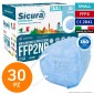 Sicura Protection 30 Mascherine Small Colore Azzurro Elastici Bianchi Monouso Protezione Certificato FFP2 NR