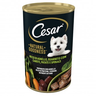 Cesar Natural Goodness Cibo per Cani con Agnello Carote Patate e Spinaci - Lattina da 400g
