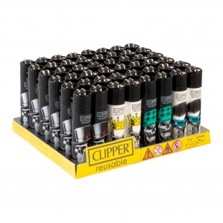 Clipper Large Fantasia Skulls Heads 1 - Box da 48 Accendini