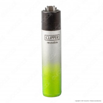 Clipper Micro Metallic Gradient Silver - Box da 48 Accendini