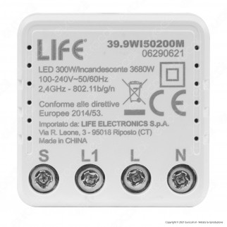 Life Modulo Ricevitore Interruttore ON/OFF Smart Wireless Wi-Fi con