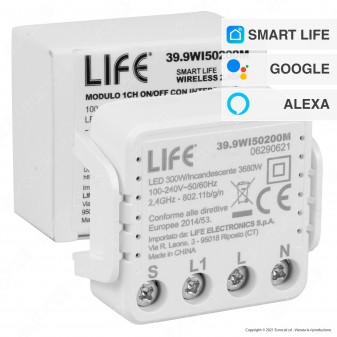 Life Modulo Ricevitore Interruttore ON/OFF Smart Wireless Wi-Fi con