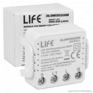 Life Modulo Ricevitore Interruttore ON/OFF Smart Wireless Wi-Fi con