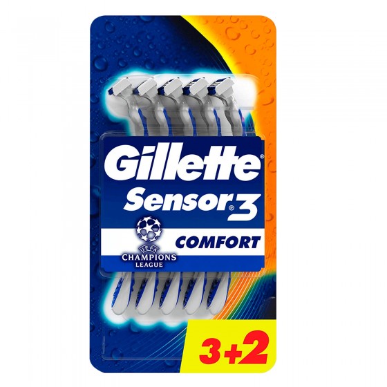 Gillette Rasoio Uomo Sensor 3 Comfort Usa e Getta - Confezione da 5 Gillette Rasoio Uomo Sensor 3 Comfort Usa e Getta - Confezione da 5