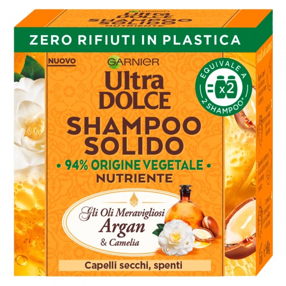 Garnier Ultra Dolce Shampoo Solido Argan e Camelia - Saponetta da 60g Garnier Ultra Dolce Shampoo Solido Argan e Camelia - Saponetta da 60g