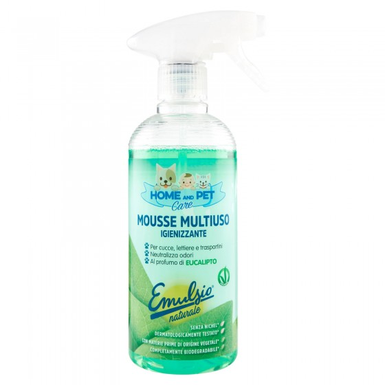 Emulsio Naturale Home and Pet Care Spray Mousse Multiuso Igienizzante all'Eucalipto - Flacone da 500ml