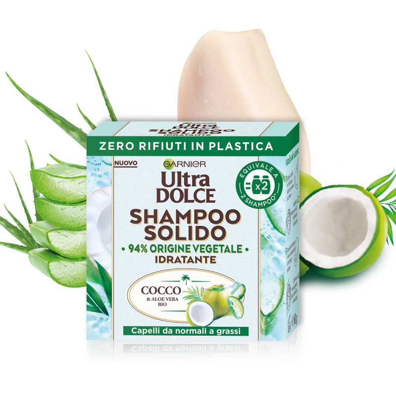 Shampoo Solido Idratante da 60g Cocco e Aloe Vera Garnier Ultra Dolce