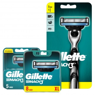 Gillette Mach3 Rasoio Uomo a 3 Lame + 15 Lamette di Ricambio