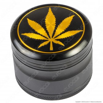 Grinder Champ High Tritatabacco in Metallo 4 Parti Foglia Dorata